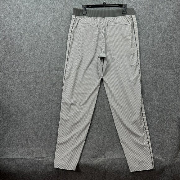 Athleta Pull On Brooklyn Textured Ankle Pants Women's Size 14 Tall Gray Striped - Picture 2 of 13